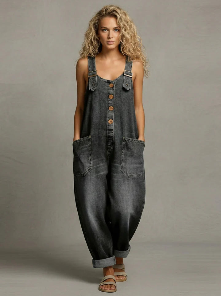 Beatrice - Salopette in denim elegante con tasche