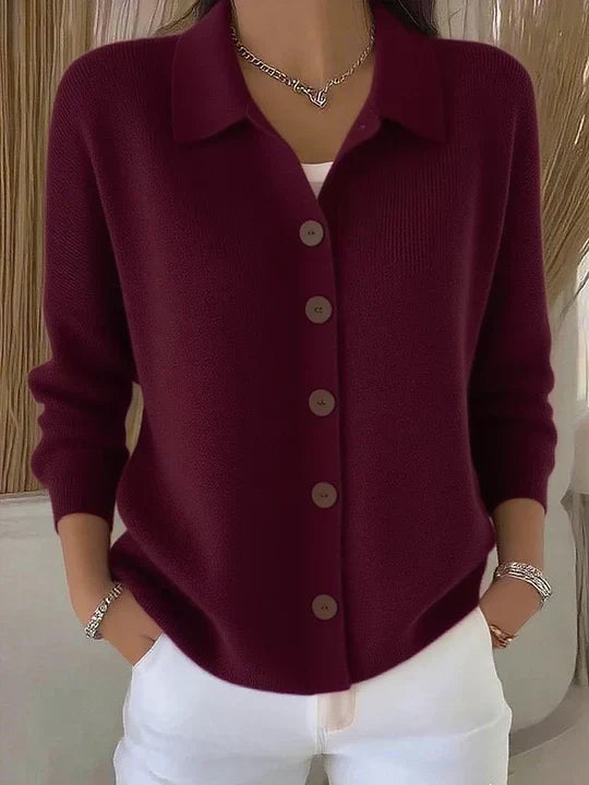 Melanie | Cardigan con colletto da camicia e bottoni