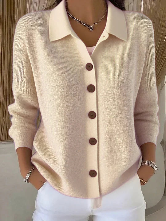 Melanie | Cardigan con colletto da camicia e bottoni