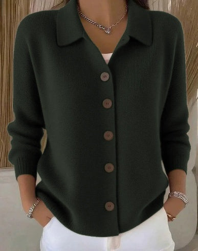 Melanie | Cardigan con colletto da camicia e bottoni