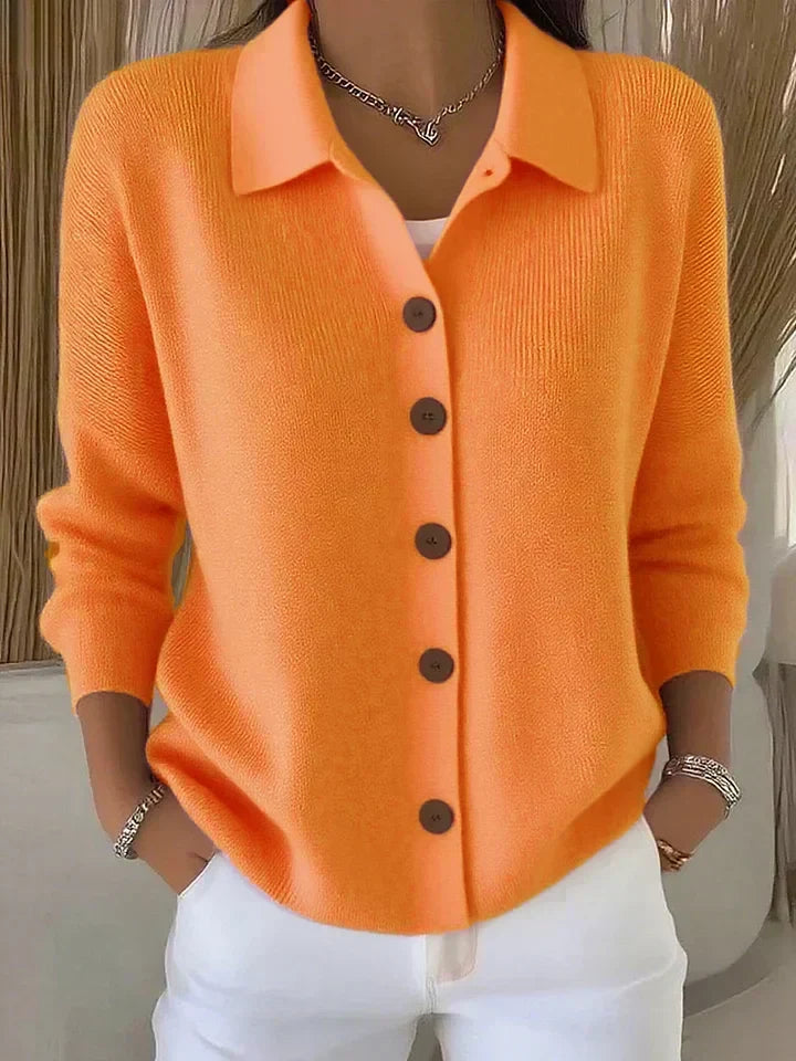 Melanie | Cardigan con colletto da camicia e bottoni