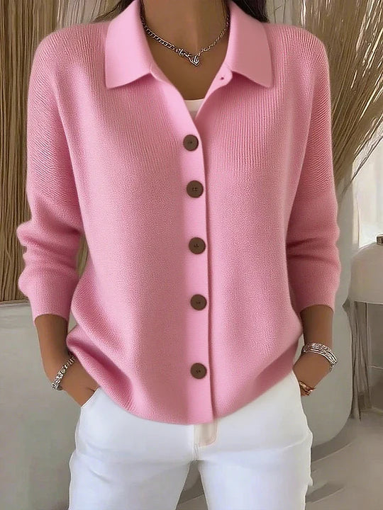 Melanie | Cardigan con colletto da camicia e bottoni