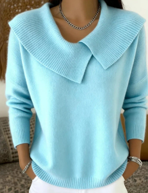 Serelinne | Maglione a coste con colletto ampio