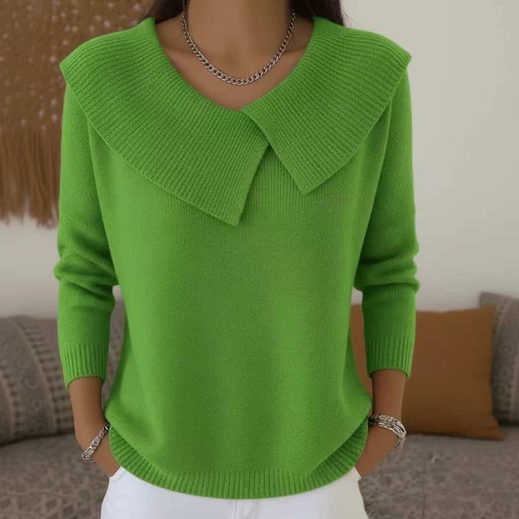 Serelinne | Maglione a coste con colletto ampio