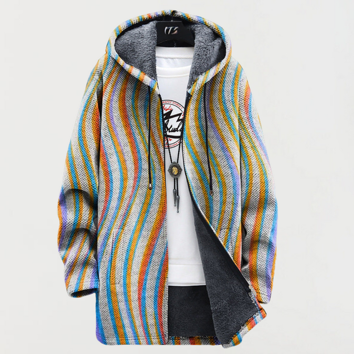 Oda | Cardigan con cappuccio e righe pastello