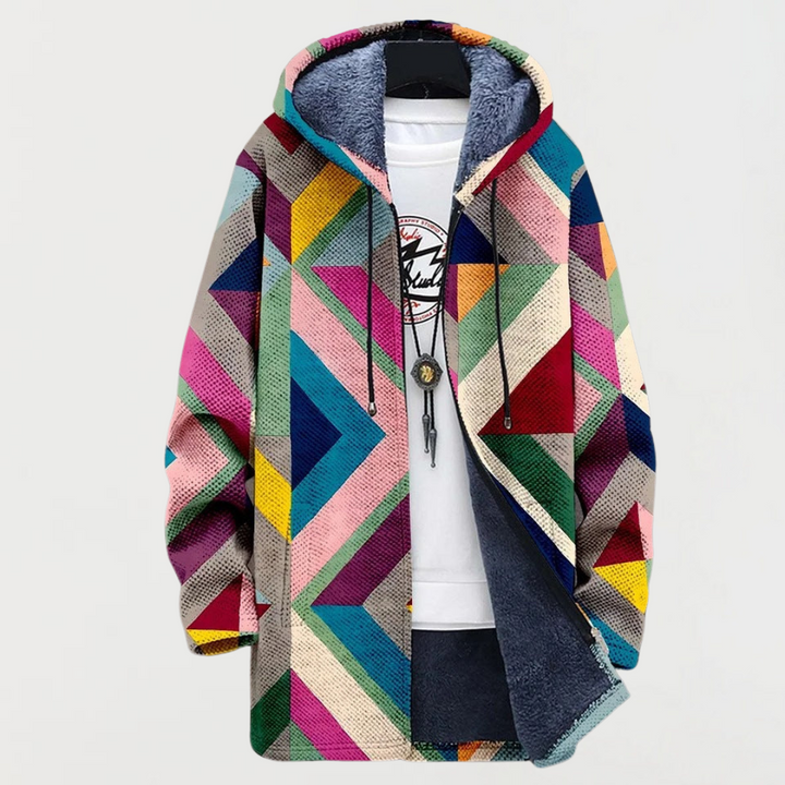 Beatrix | Giacca con cappuccio e motivo geometrico