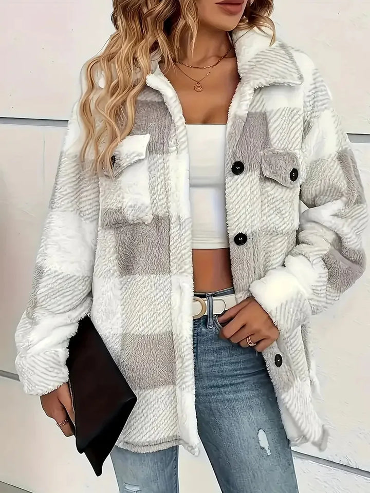 Ginevra | Giacca in Pile a Righe Elegante