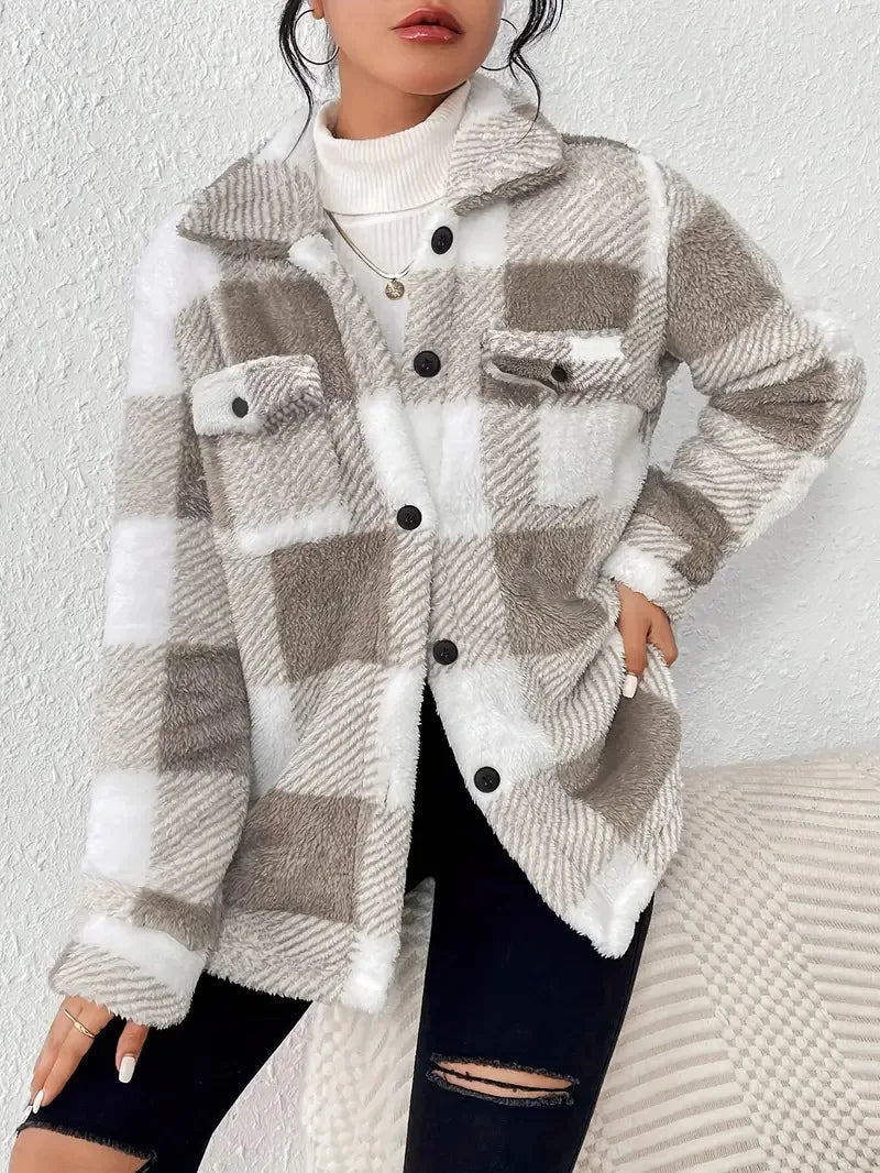 Ginevra | Giacca in Pile a Righe Elegante
