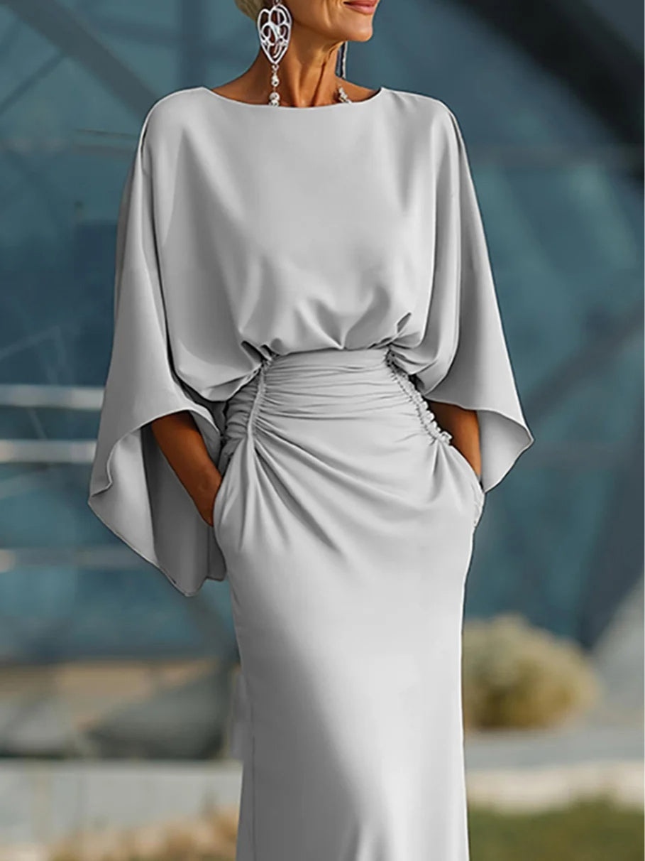 Claudia | Abito elegante con scollatura a V, senza maniche e schiena scoperta