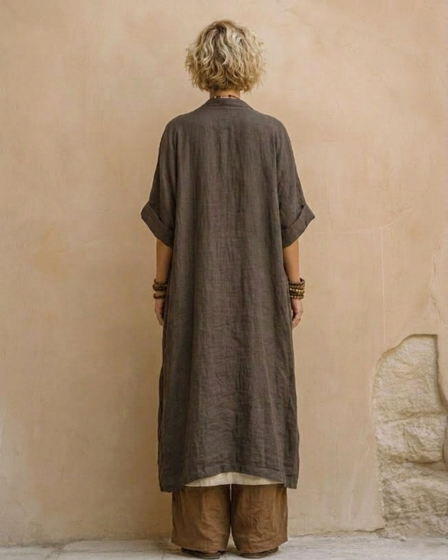 Matilde | Set di tre pezzi in grigio scuro e marrone con stampa tribale