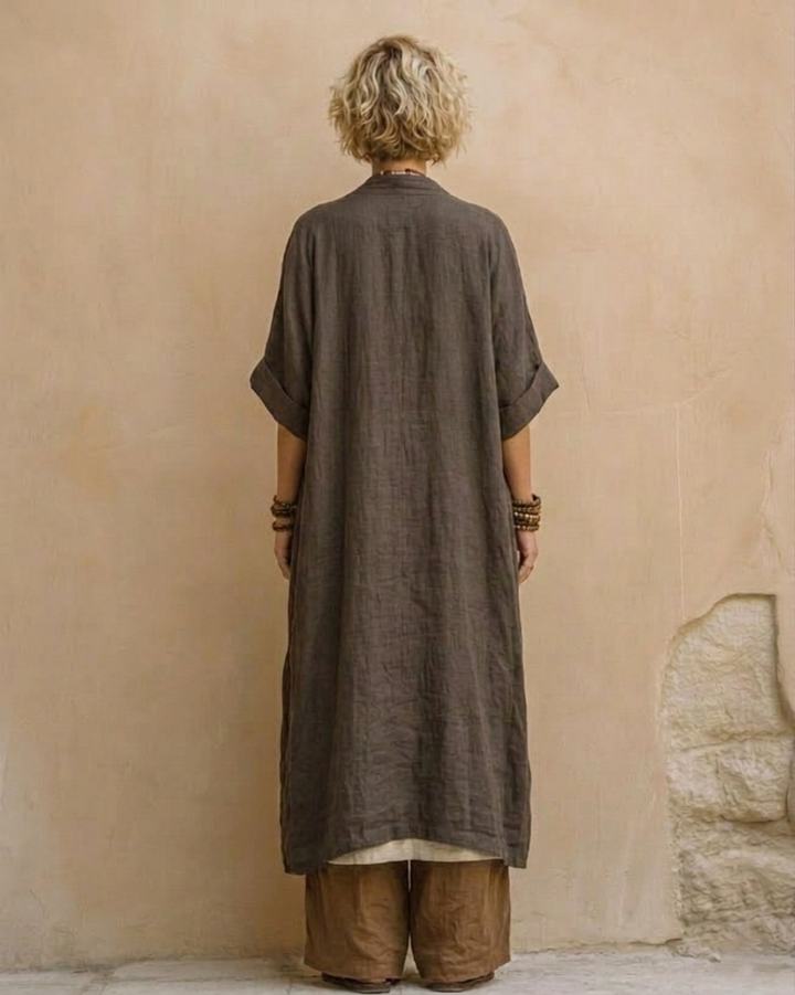 Matilde | Set di tre pezzi in grigio scuro e marrone con stampa tribale