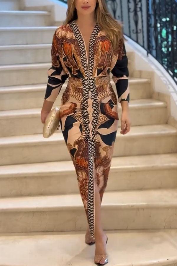 Eva | Abito Midi Dolman Stampato Unico Sole Estivo