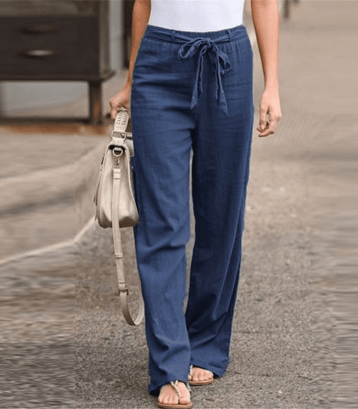 Marta | Pantaloni Relax Donna Con Corda E Vita Elastica