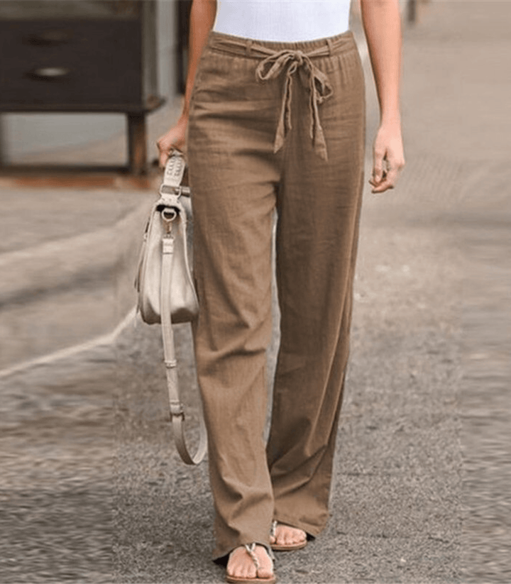 Marta | Pantaloni Relax Donna Con Corda E Vita Elastica