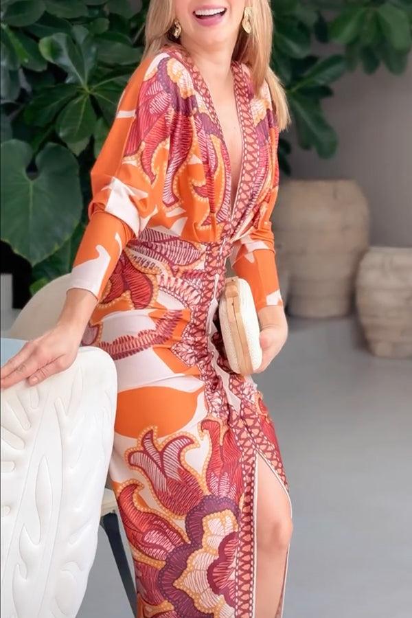 Eva | Abito Midi Dolman Stampato Unico Sole Estivo