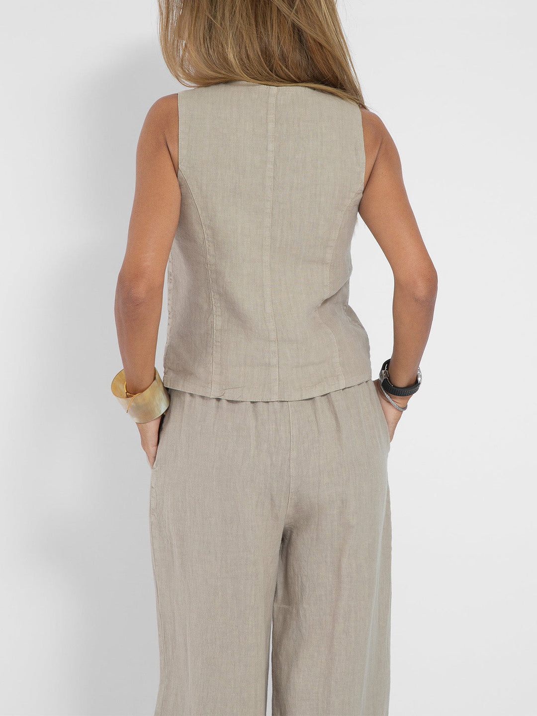 Daniela | Completo Gilet Bottonato & Pantalone Largo