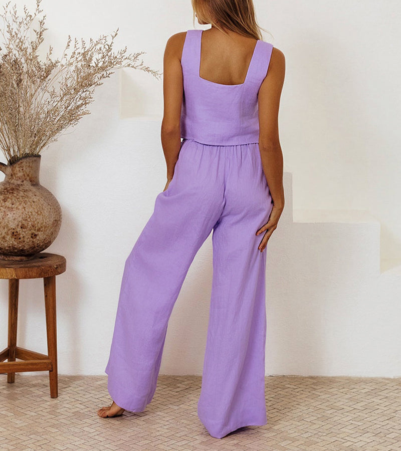 Gaia | Completo Top Minimalista e Pantaloni Svasati