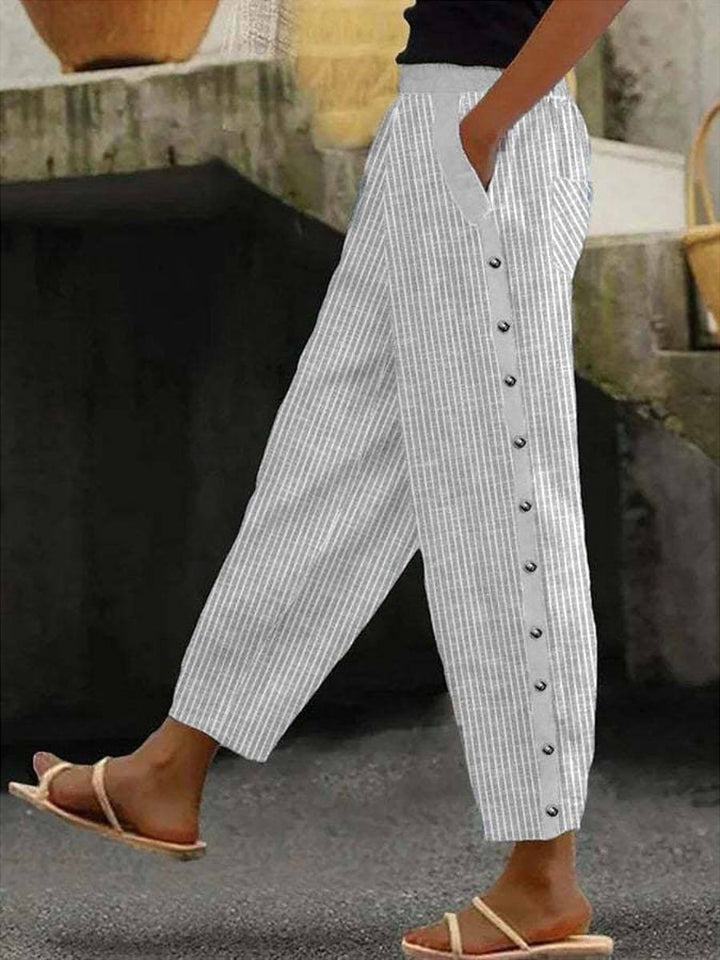 Sofia | Pantaloni a Bottoni Striati