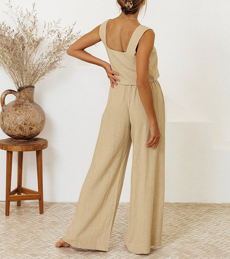 Gaia | Completo Top Minimalista e Pantaloni Svasati