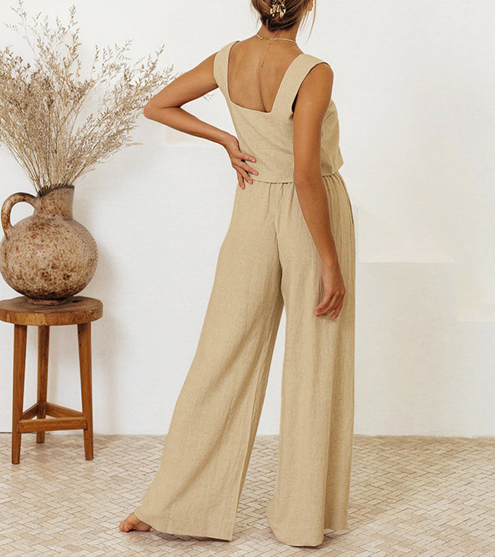 Gaia | Completo Top Minimalista e Pantaloni Svasati