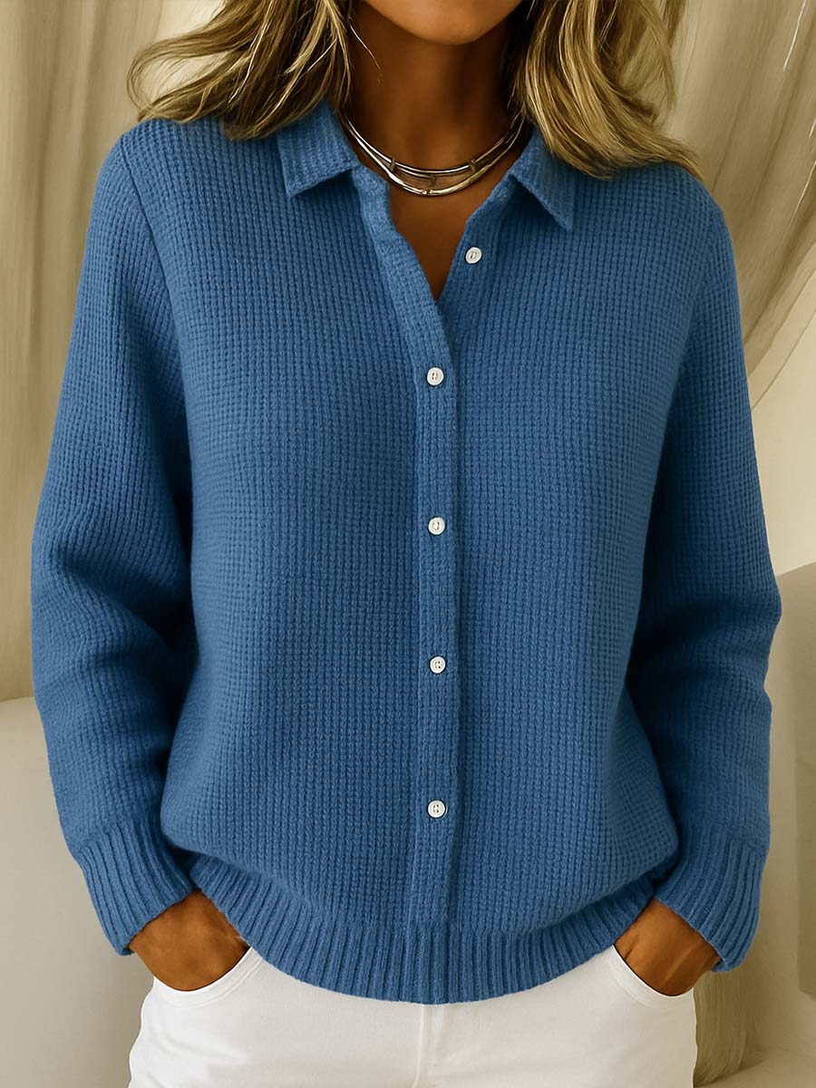Olivia | Cardigan con colletto da camicia
