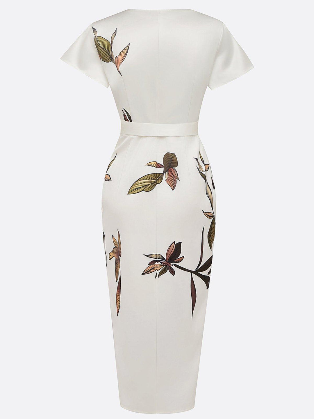 Livia | Abito Midi in Satin a Maniche Corte Bianco