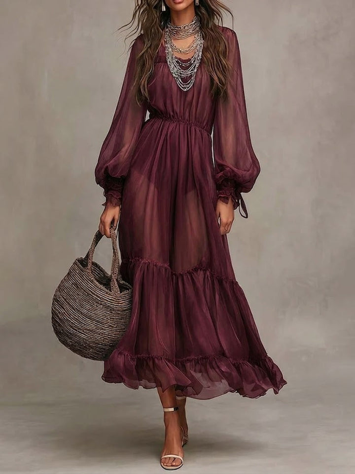 Naomi | Abito Midi Elegante con Collo a V