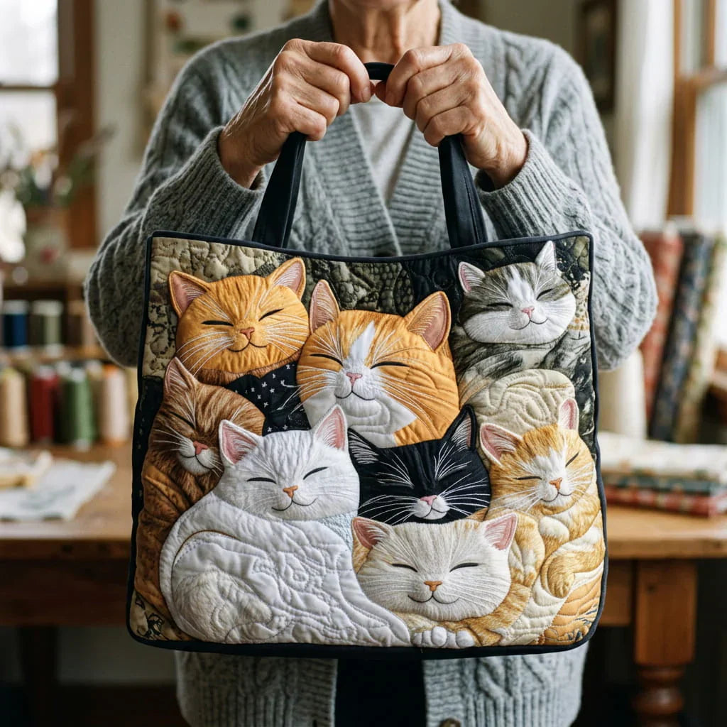Sacchetto Artigianale Matelassé - Gattini Addormentati