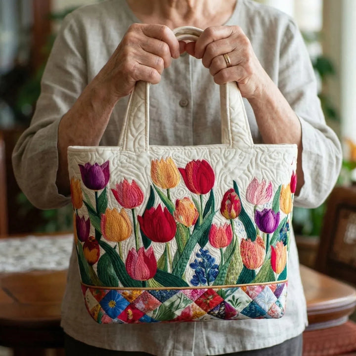 Borsa Imbottita - Giardino di Tulipani