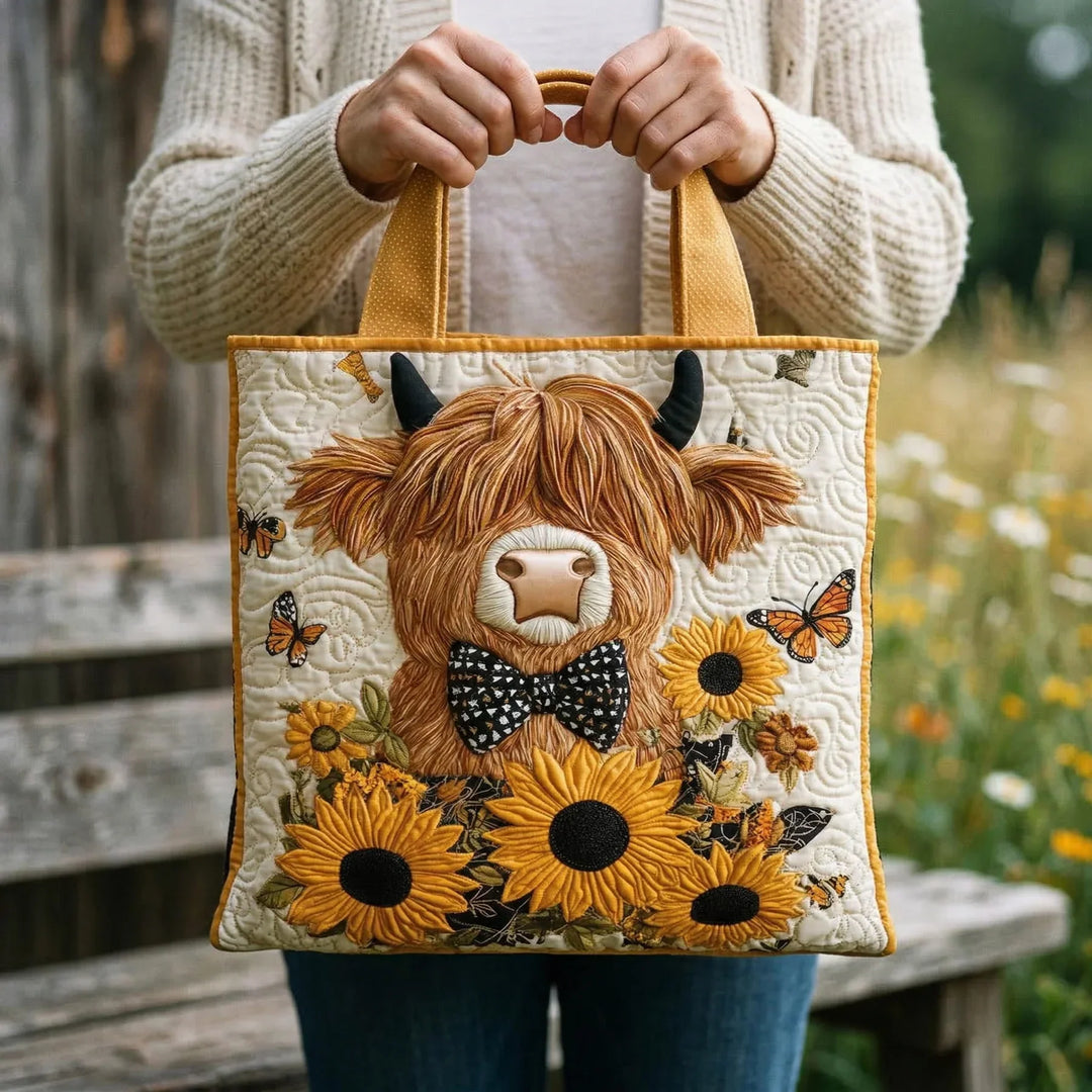 Sac Matelassé - Vacca delle Highlands ai Girasoli