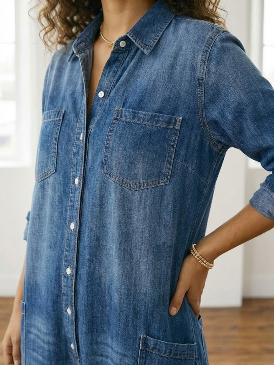 Rebecca - Salopette in denim di cotone