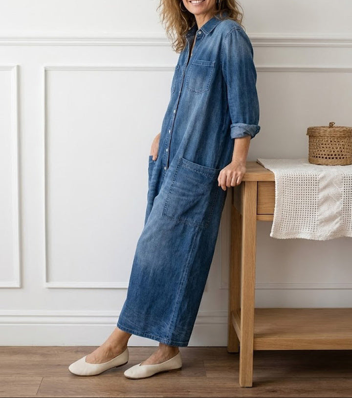 Rebecca - Salopette in denim di cotone