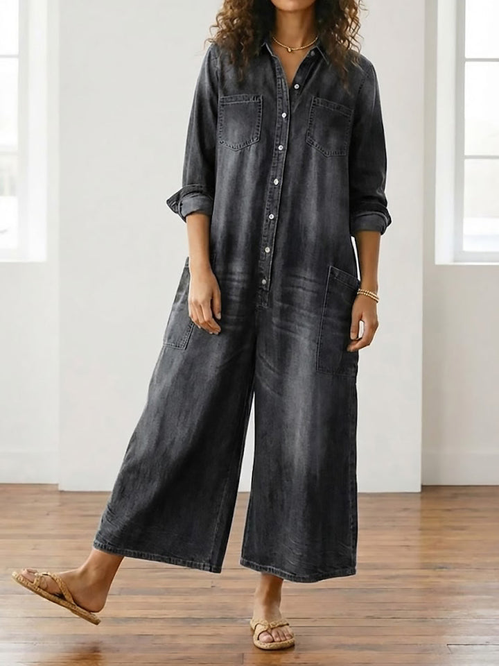 Rebecca - Salopette in denim di cotone
