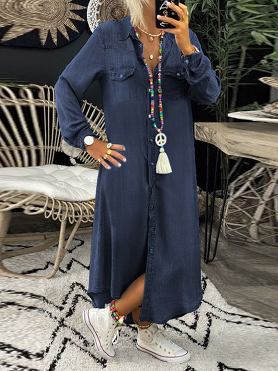 Greta - Abito chemisier elegante e casual in denim