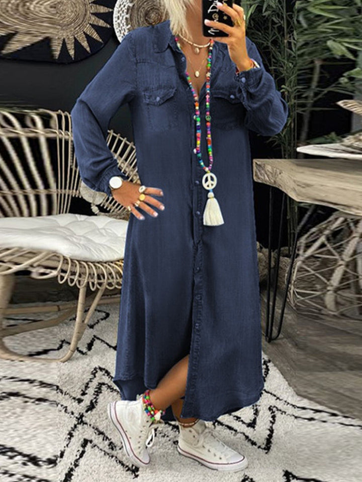 Greta - Abito chemisier elegante e casual in denim