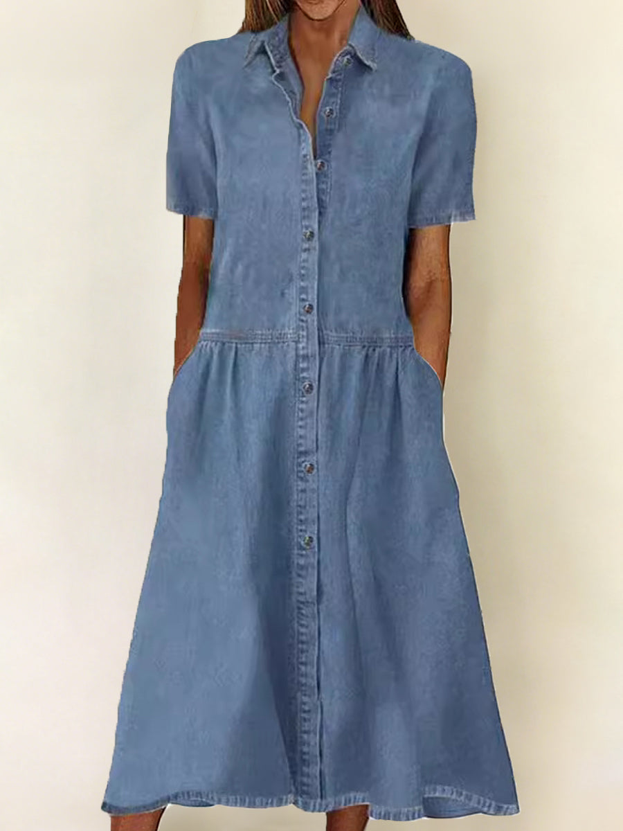 Claudia - Abito in jeans a maniche corte