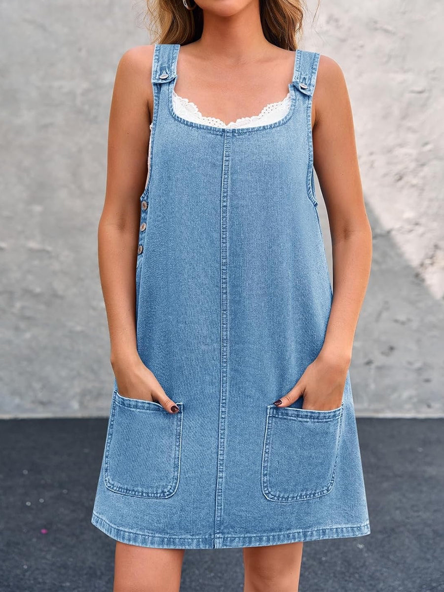Caterina - Abito casual in denim con spalline