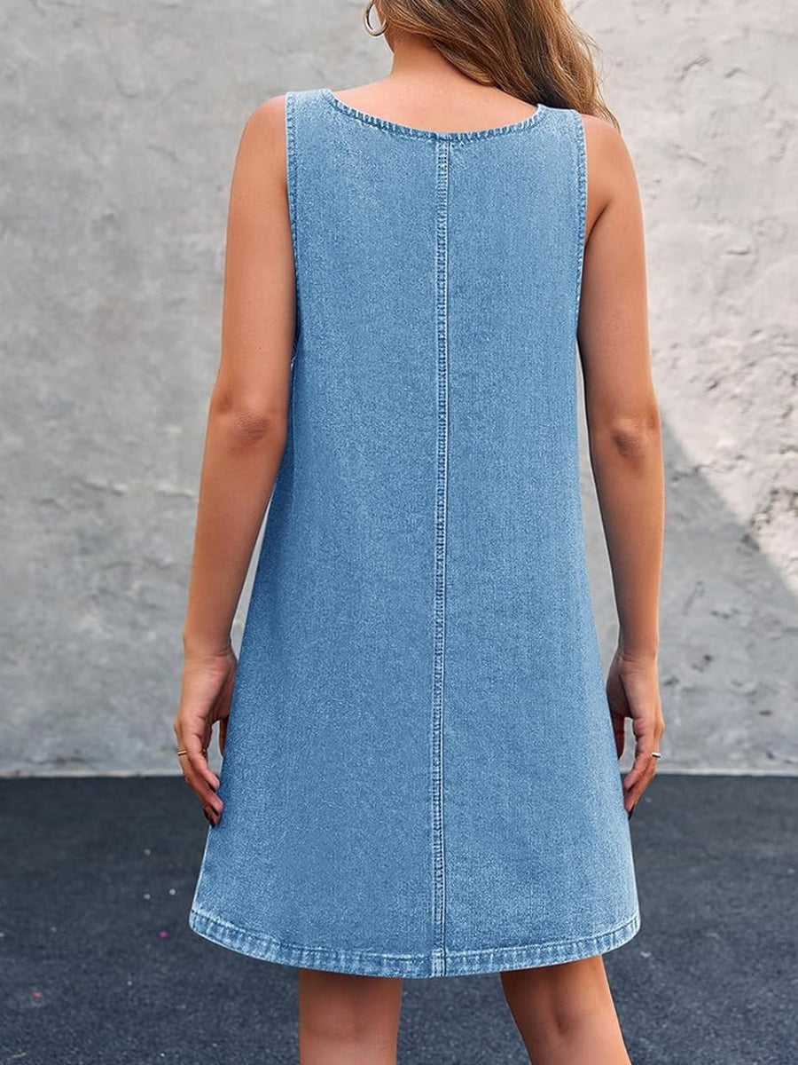 Caterina - Abito casual in denim con spalline