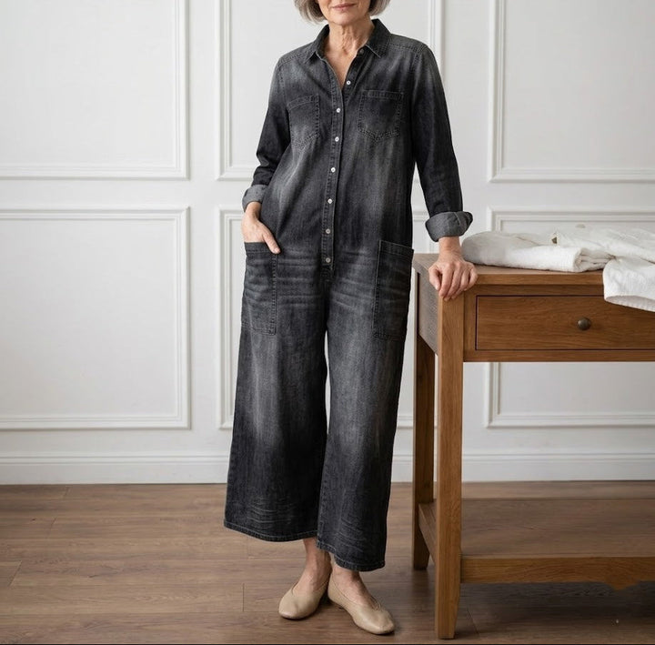 Rebecca - Salopette in denim di cotone